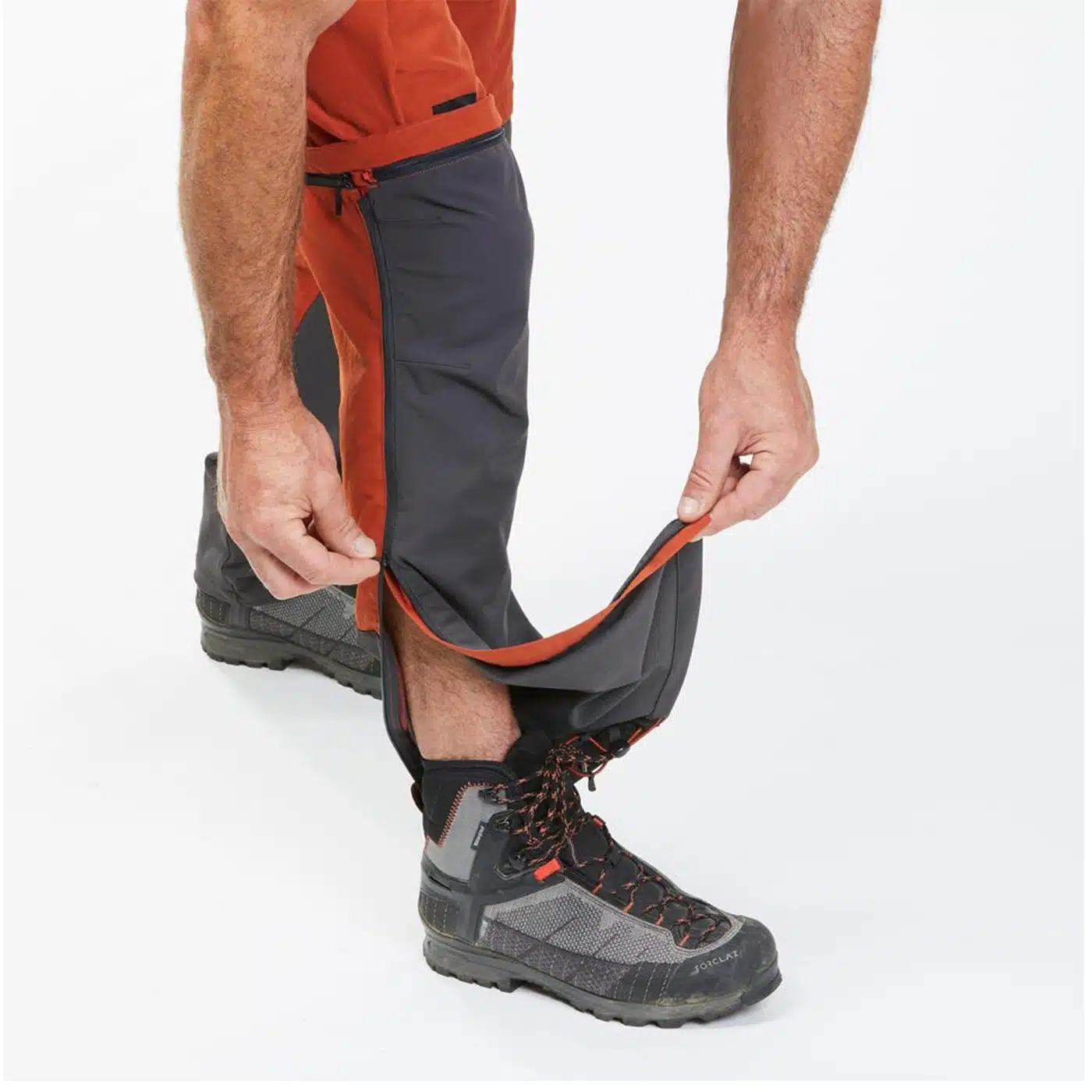 PANTALÓN TRANSFORMABLE MONTAÑA Y TREKKING HOMBRE FORCLAZ MT500 ANARANJADO - Imagen 6