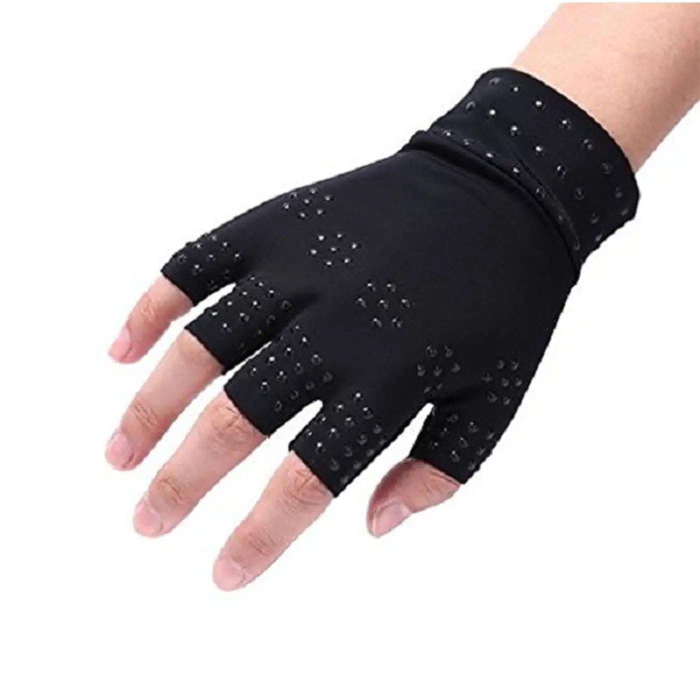 GUANTES MAGNÉTICO ELASTICO DE COMPRESIÓN DEDO CORTO SUMAQ NEGRO - ÚNICO - Imagen 2