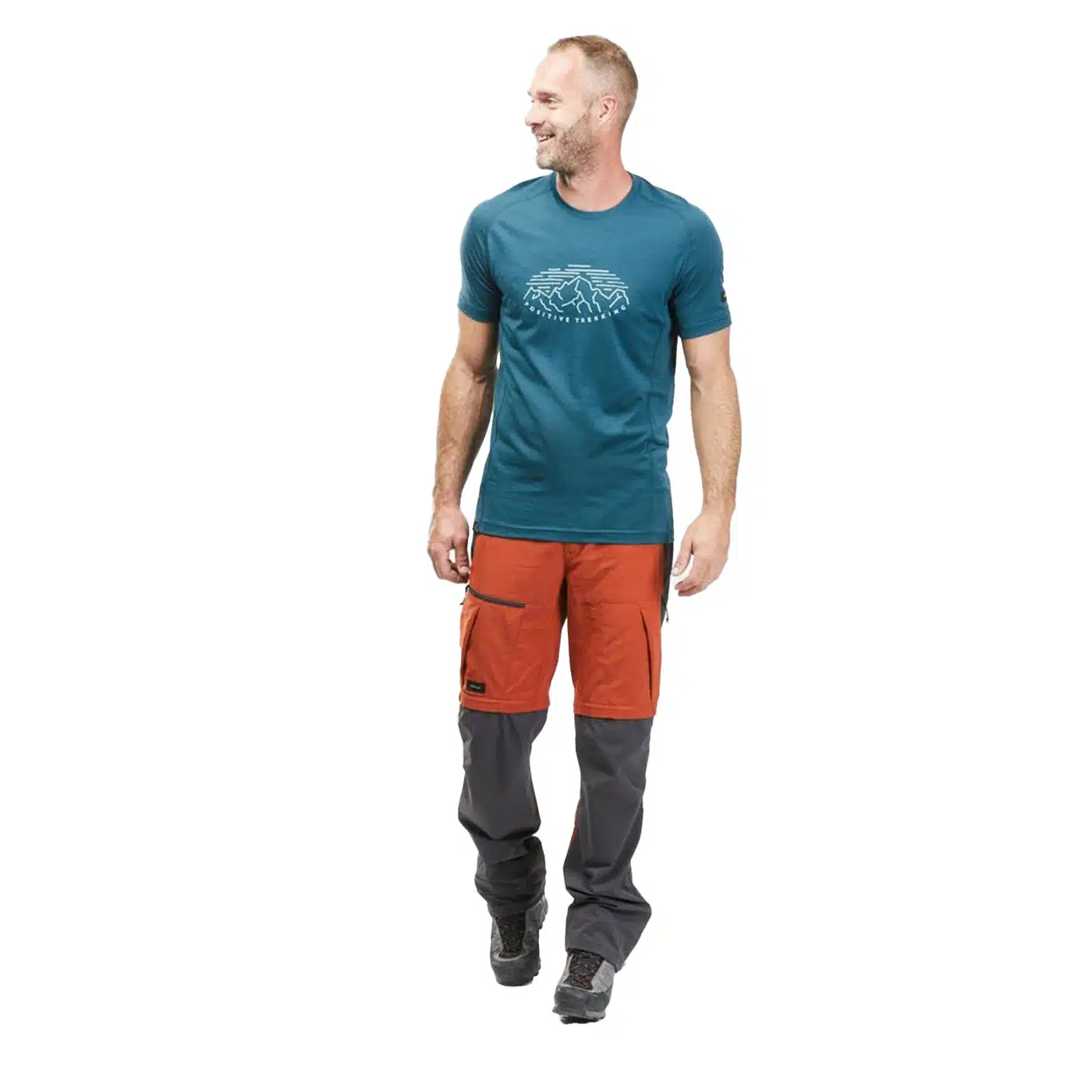PANTALÓN TRANSFORMABLE MONTAÑA Y TREKKING HOMBRE FORCLAZ MT500 ANARANJADO - Imagen 8