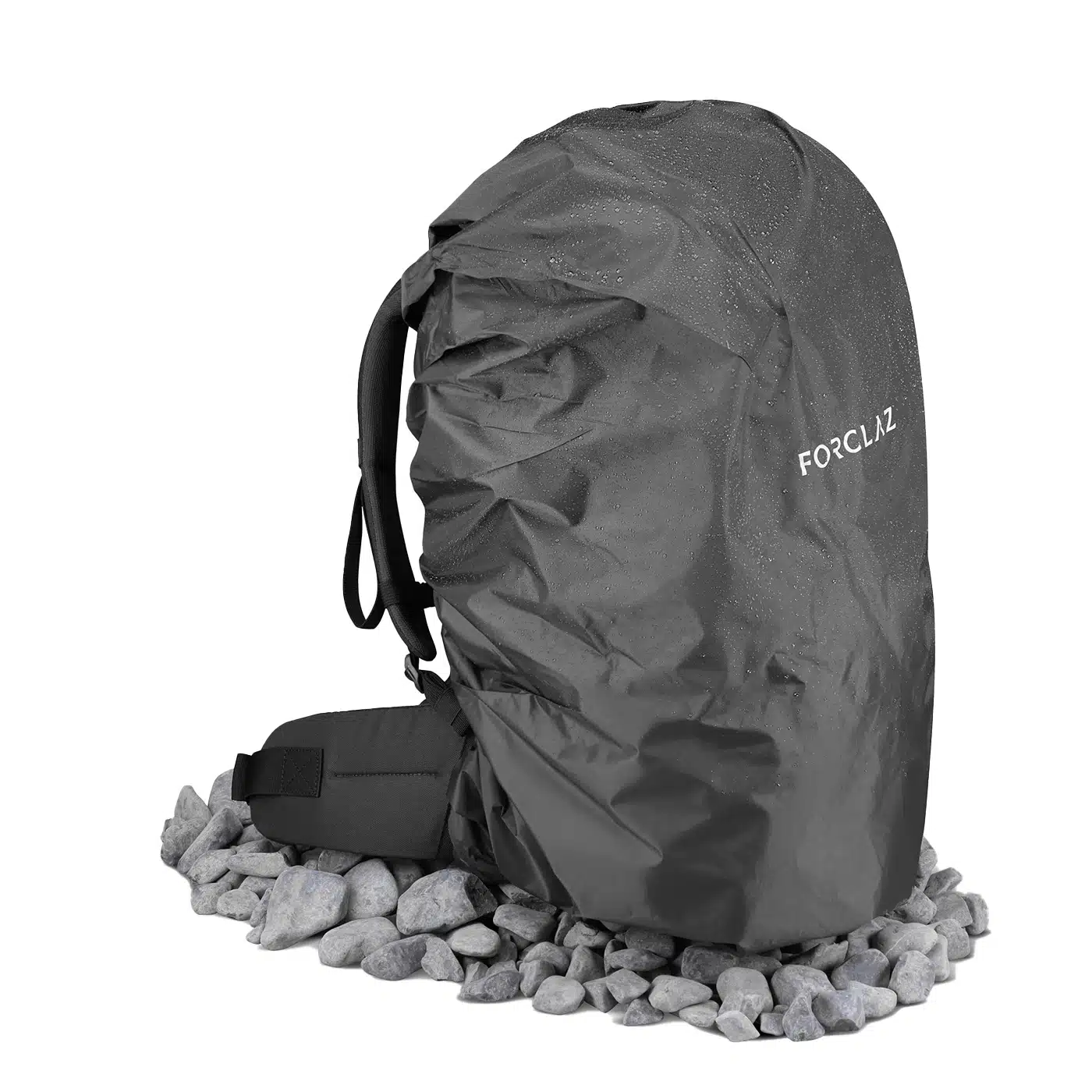 FUNDA DE MOCHILA IMPERMEABLE REFORZADA DE MONTAÑA Y TREKKING FORCLAZ 70-100 LITROS NEGRO