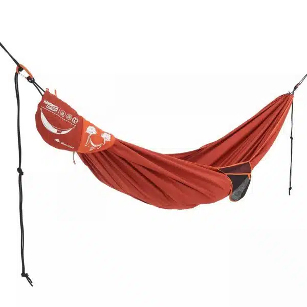 HAMACA CAMPING HAMMOCK QUECHUA NARANJA CONFORT 2 PERSONAS 280X175CM