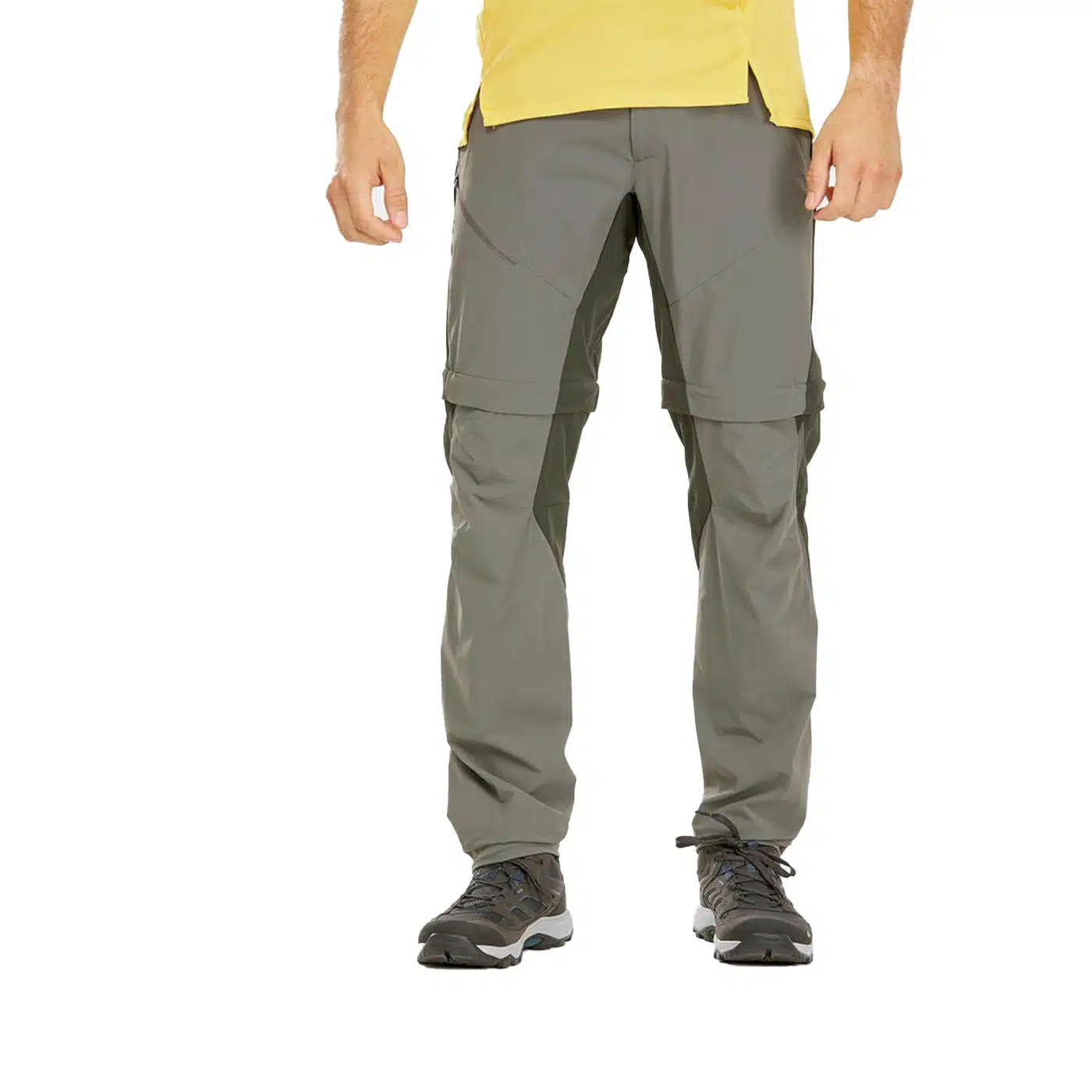 PANTALÓN TRANSFORMABLE MONTAÑA Y TREKKING HOMBRE QUECHUA MH550 CAQUI