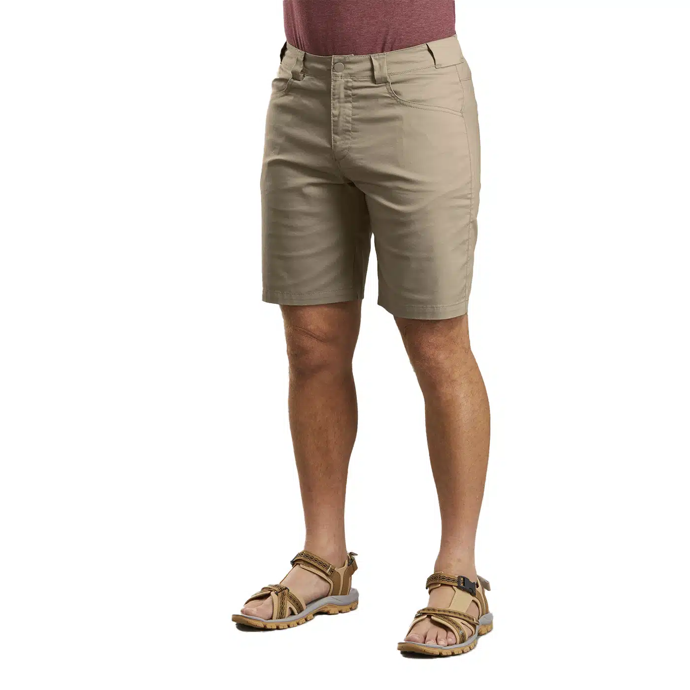 PANTALÓN CORTO DE MONTAÑA Y TREKKING HOMBRE QUECHUA NH100 FRESH MARRÓN