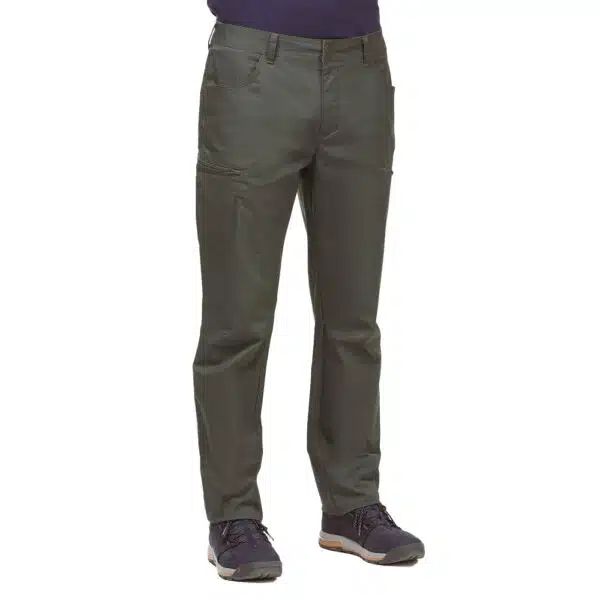 Pantalón de montaña y trekking Hombre Quechua NH500 regular Caqui Oscuro