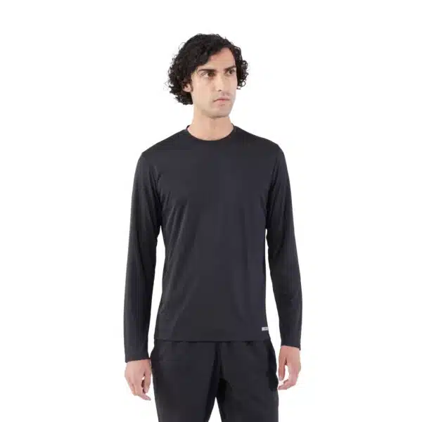 Camiseta Manga Larga Running protección solar KIPRUN Dry 500 UV hombre negro