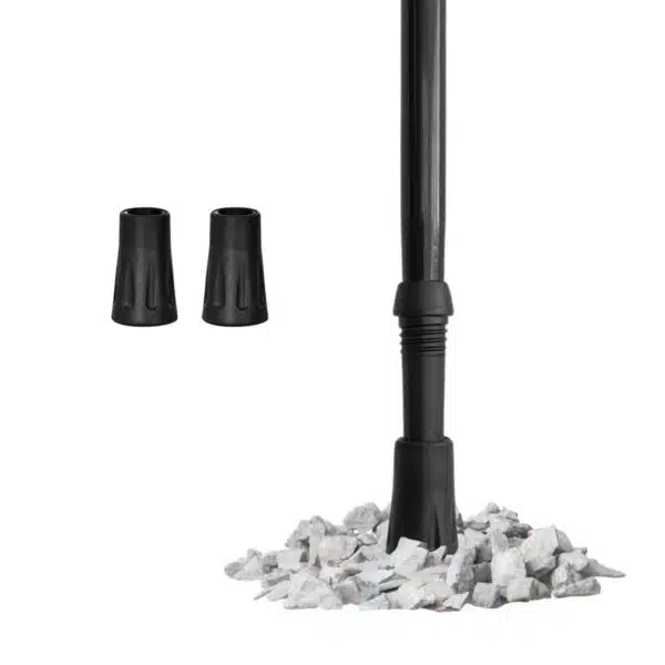 2 punteras de goma con anillo METÁLICO interior  para  bastón