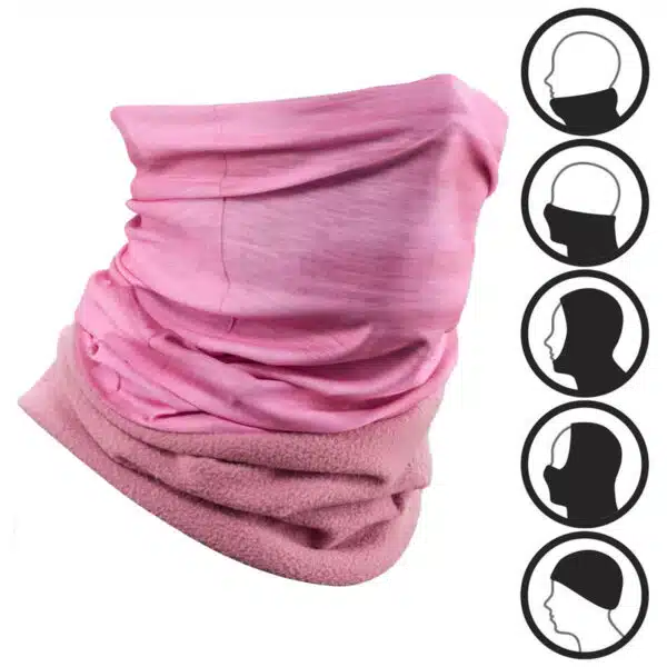 Braga de cuello de esquí y nieve multiposición Adulto Wedze Hug rosa pálido