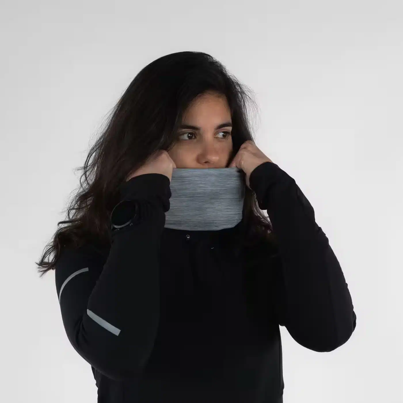 Braga de cuello running / Cinta multifunción Hombre Mujer -KIPRUN gris jaspeado - Imagen 5