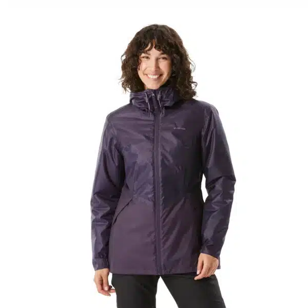 CHAQUETA INVIERNO IMPERMEABLE DE SENDERISMO SH100 WARM MUJER QUECHUA VIOLETA (-5 °C)