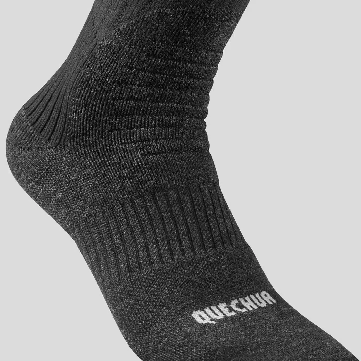 CALCETINES TÉRMICOS DE MONTAÑA Y NIEVE 2 PARES ADULTO QUECHUA SH100 WARM NEGRO-GRIS OSCURO - Imagen 5