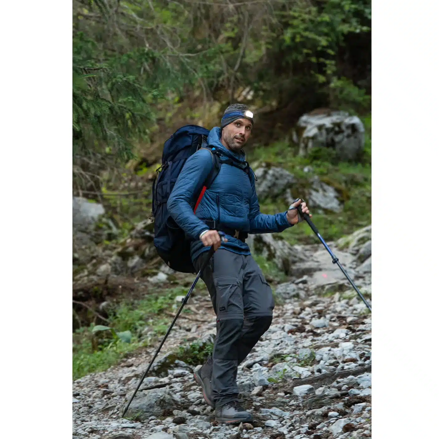 Linterna frontal recargable 120 lúmenes HL100 USB azul storm - Imagen 9