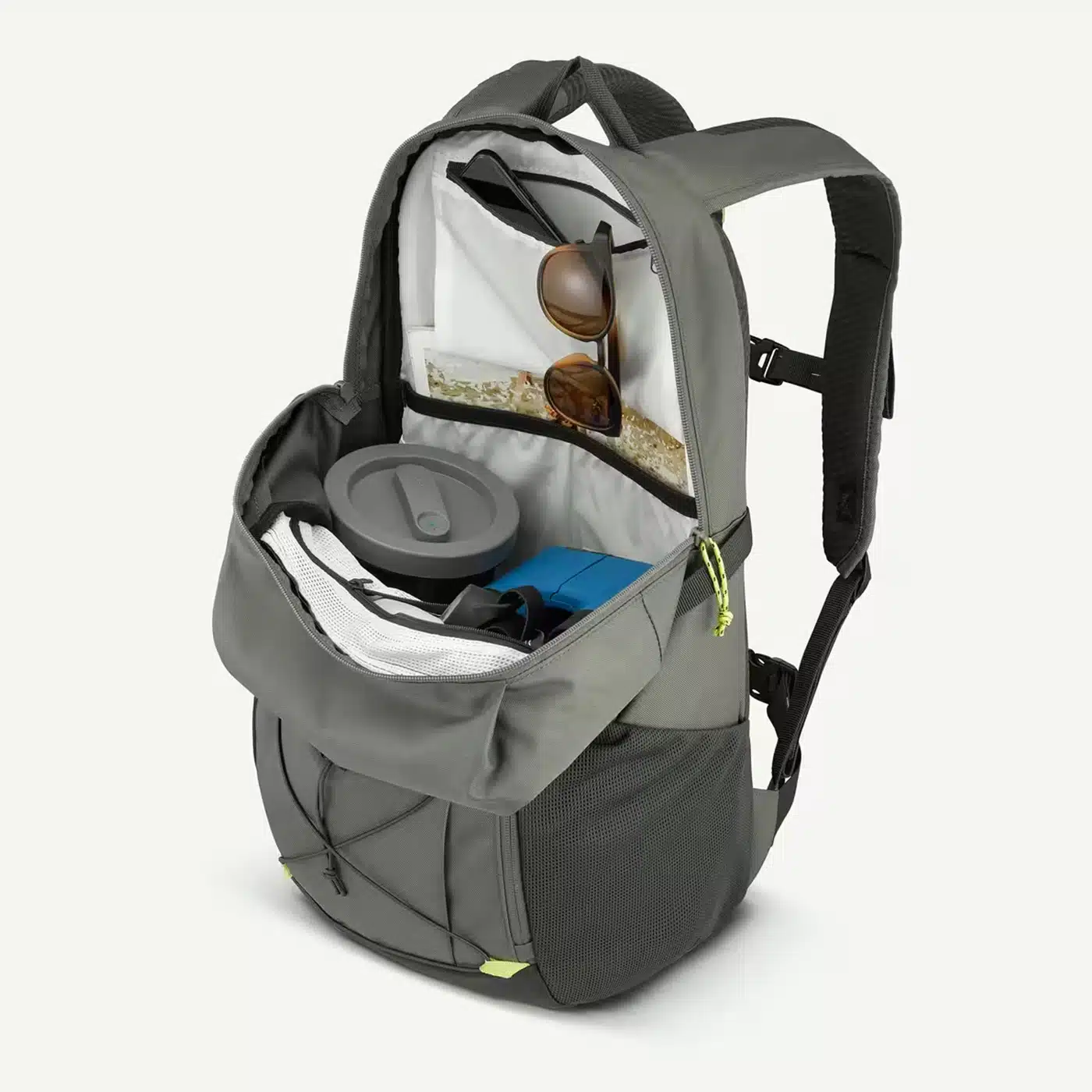 MOCHILA TREKKING MONTAÑA NH 100 VALIJA DE MANO 30L QUECHUA CAQUI GRIS - Imagen 5