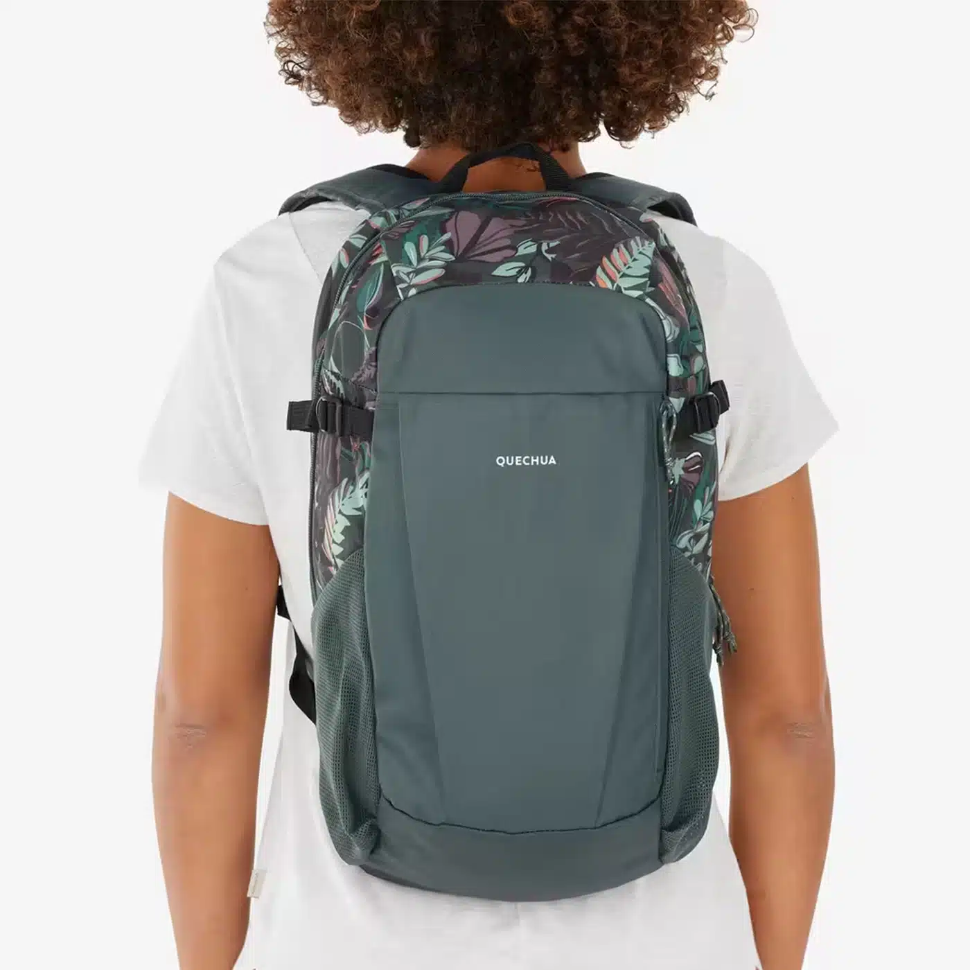 Mochila de montaña y trekking 20L Quechua NH100 verde oscuro Equipaje de mano - Imagen 2