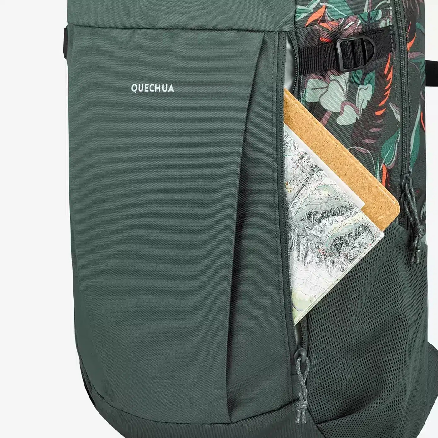 Mochila de montaña y trekking 20L Quechua NH100 verde oscuro Equipaje de mano - Imagen 3