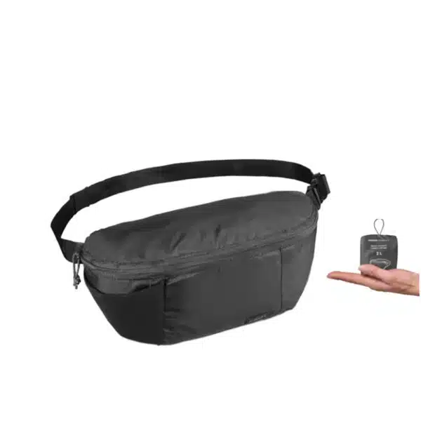 Riñonera De Trekking Viaje Forclaz 100 compacta 2 Litros Negro