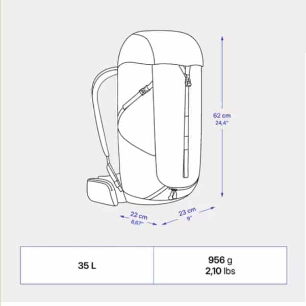 Mochila de Montaña y Trekking 35 L Quechua MH100 negro - Imagen 4