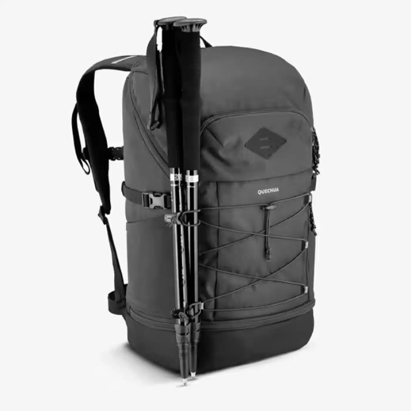 Mochila de montaña y trekking 30L Quechua NH500 negro ahumado Equipaje de mano - Imagen 2