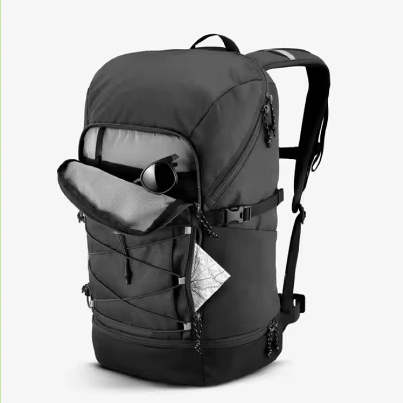 Mochila de montaña y trekking 30L Quechua NH500 negro ahumado Equipaje de mano - Imagen 3