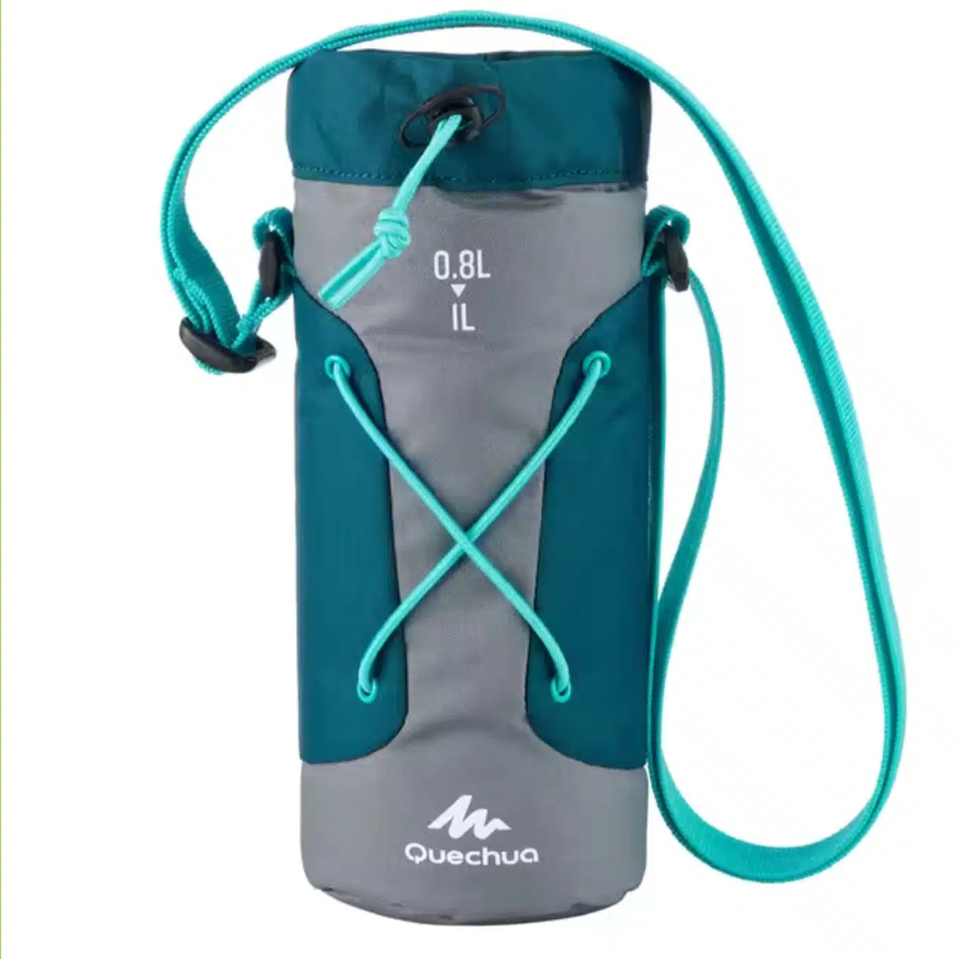 Funda para cantimplora camping y senderismo 0.8-1L Quechua Azul Petrólero