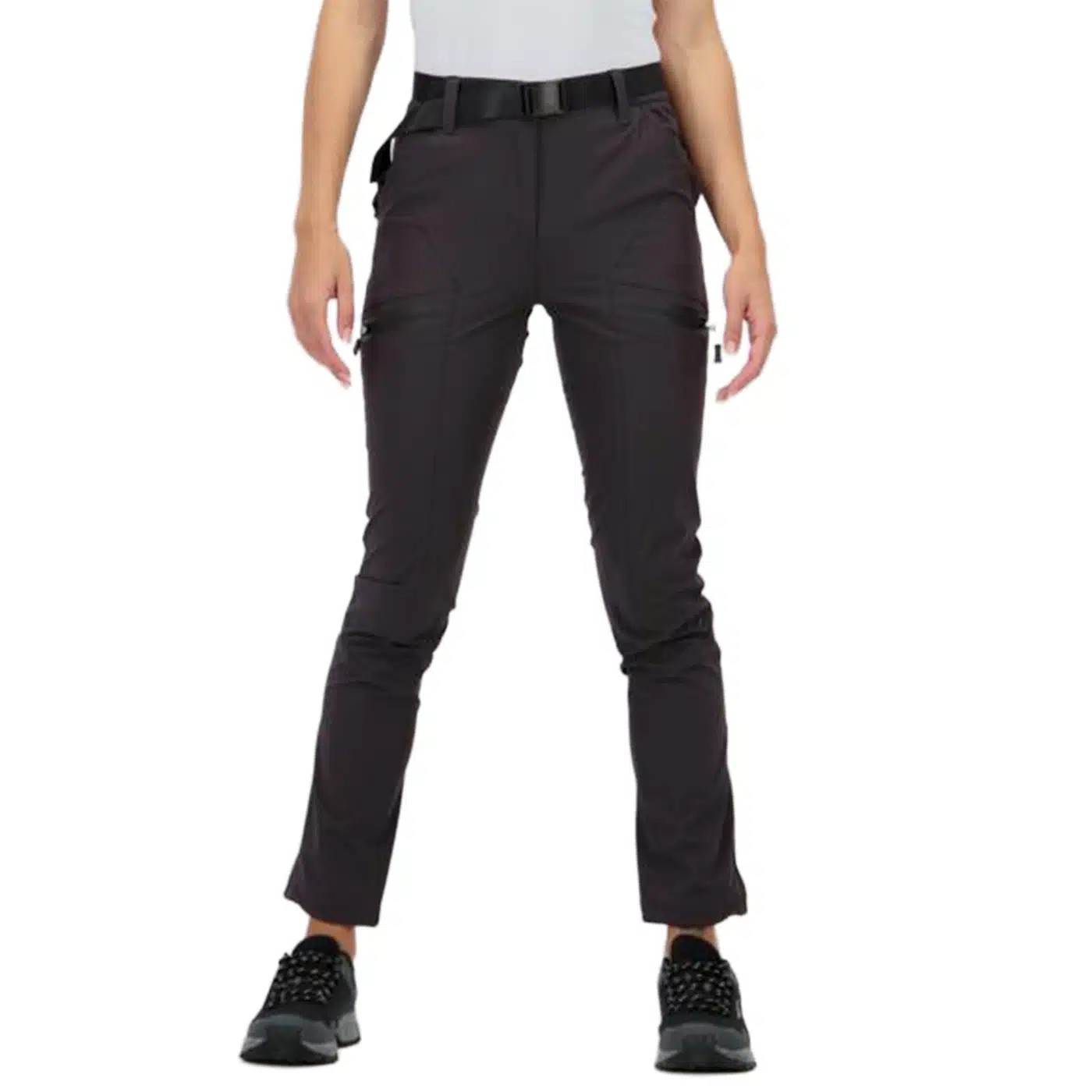 Pantalón de Trekking y Montaña Mujer Stretch Resistente Boriken Gris Oscuro