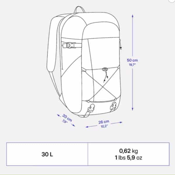 Mochila de montaña y senderismo 30L Quechua NH100. Equipaje de mano Negro - Imagen 4