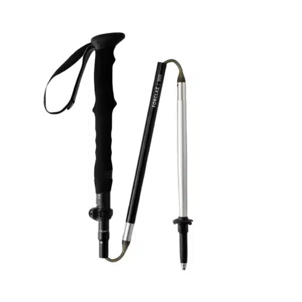 Bastón plegable de trekking ultra compacto Forclaz MT900 Negro Ahumado