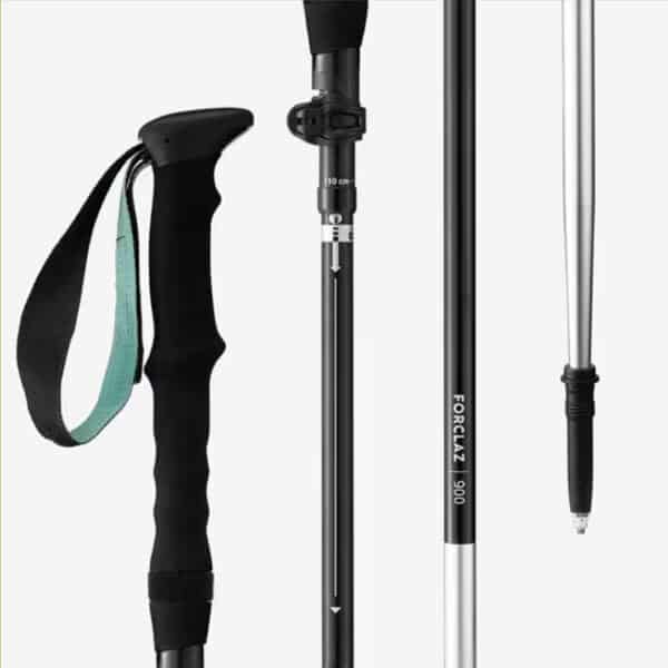 Bastón plegable de trekking ultra compacto Forclaz MT900 Negro Ahumado - Imagen 4