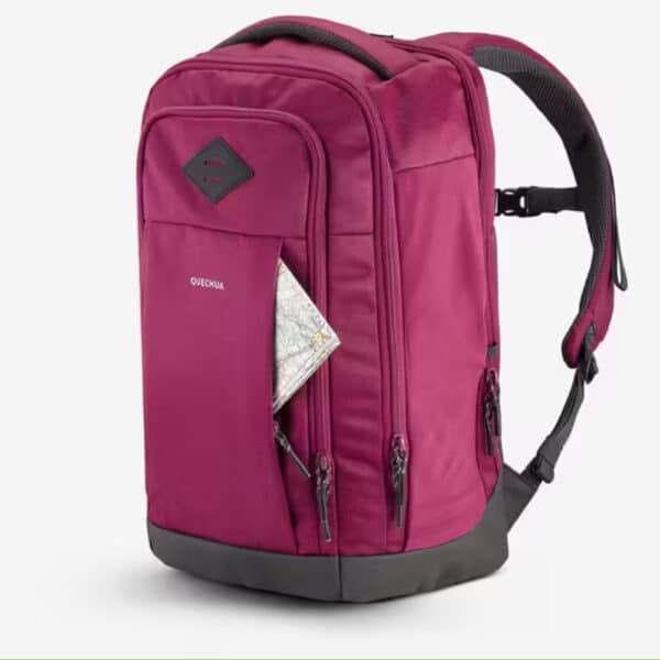 Mochila de montaña y senderismo 23L Quechua NH Escape 500 Morado Cereza. Equipaje de mano - Imagen 4
