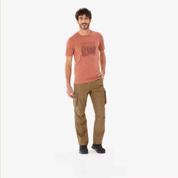Pantalón cargo de montaña y trekking hombre Forclaz NH500 marrón bronce - Imagen 3
