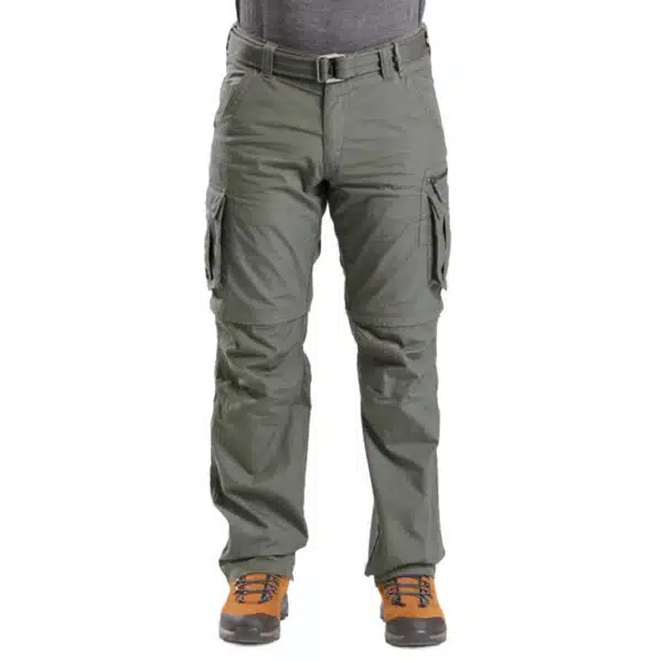Pantalón cargo desmontable montaña y trekking hombre Forclaz NH500 verde ceniza