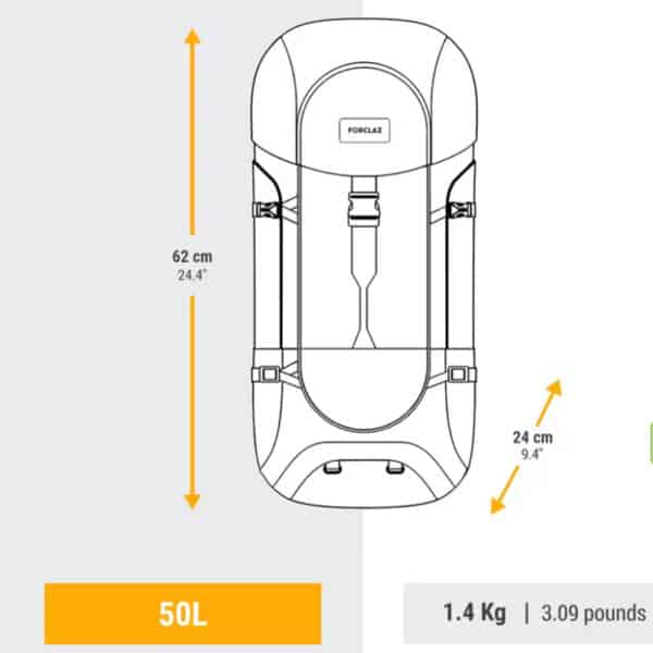 Mochila de montaña y trekking 50L Simond MT100