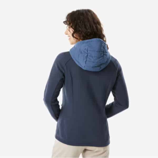 Chaqueta polar de montaña y trekking con capucha Mujer Quechua NH500 Hybrid