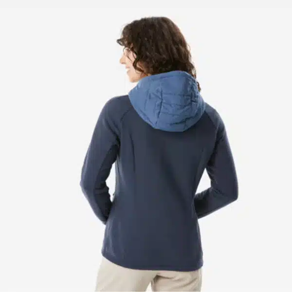 Chaqueta polar de montaña y trekking con capucha Mujer Quechua NH500 Hybrid