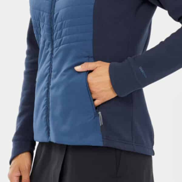 Chaqueta polar de montaña y trekking con capucha Mujer Quechua NH500 Hybrid
