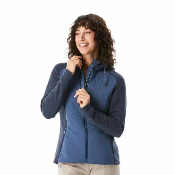 Chaqueta polar de montaña y trekking con capucha Mujer Quechua NH500 Hybrid