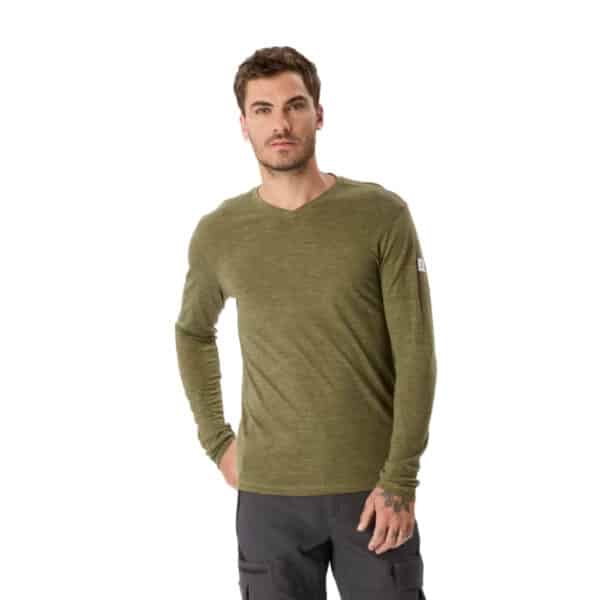 Camiseta de montaña y trekking manga larga lana merino Hombre Simond Fresh