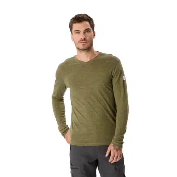 Camiseta de montaña y trekking manga larga lana merino Hombre Simond Fresh