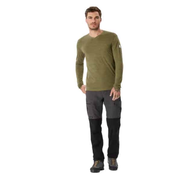 Camiseta de montaña y trekking manga larga lana merino Hombre Simond Fresh