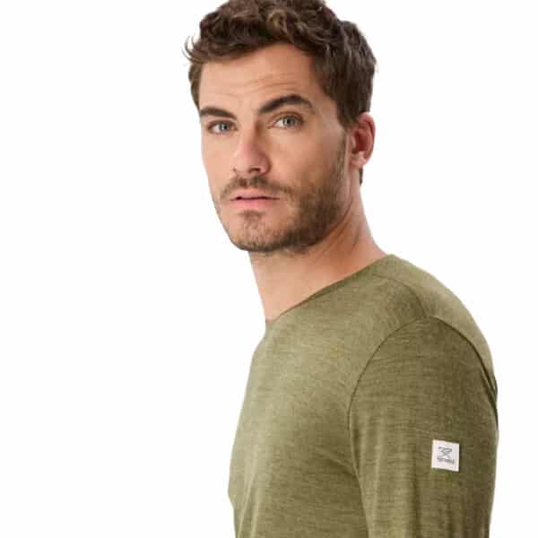Camiseta de montaña y trekking manga larga lana merino Hombre Simond Fresh