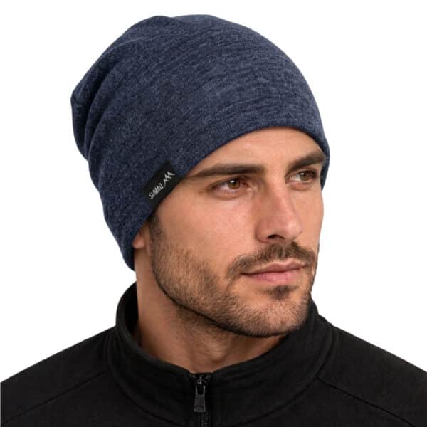 GORRO DE LANA MERINO WARM W500 SUMAQ AZUL